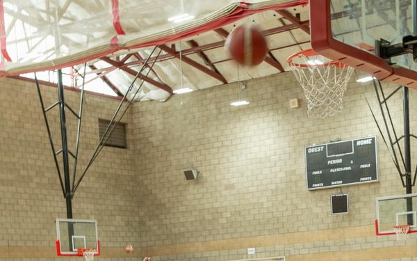 Basketball practice at the Marine Corps Air Force Trials