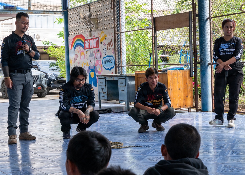 Students receive snake safety brief during Cobra Gold 45