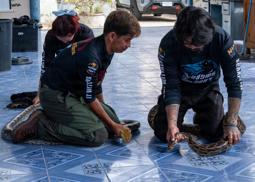Students receive snake safety brief during Cobra Gold 45