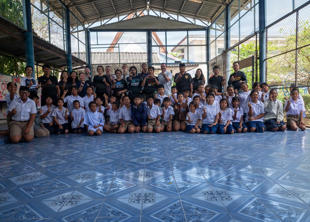 Students receive snake safety brief during Cobra Gold 45