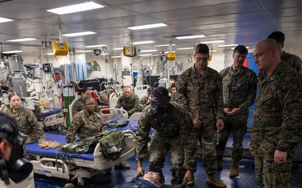 11th MEU Marines, Sailors Conduct CBRN Decontamination Training Aboard USS Boxer