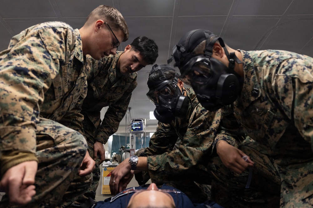 11th MEU Marines, Sailors Conduct CBRN Decontamination Training Aboard USS Boxer
