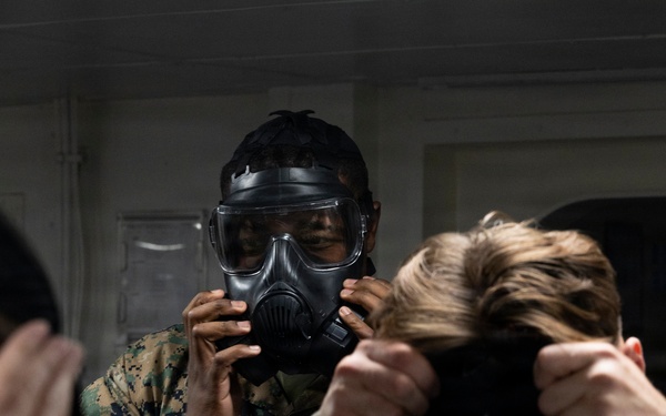 11th MEU Marines, Sailors Conduct CBRN Decontamination Training Aboard USS Boxer