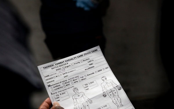 11th MEU Marines, Sailors Conduct a Simulated Casualty Drill Aboard USS Boxer