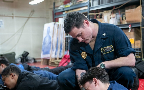 USS Tripoli Conducts An M4 Weapon Familiarization