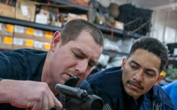 USS Tripoli Conducts An M4 Weapon Familiarization