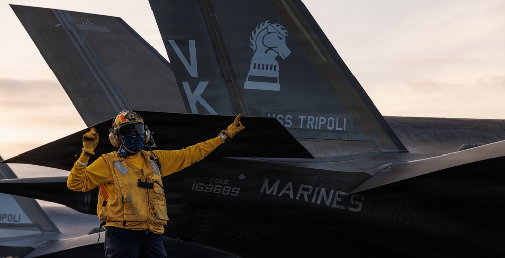 31st MEU | USS Tripoli participates in joint service flyover