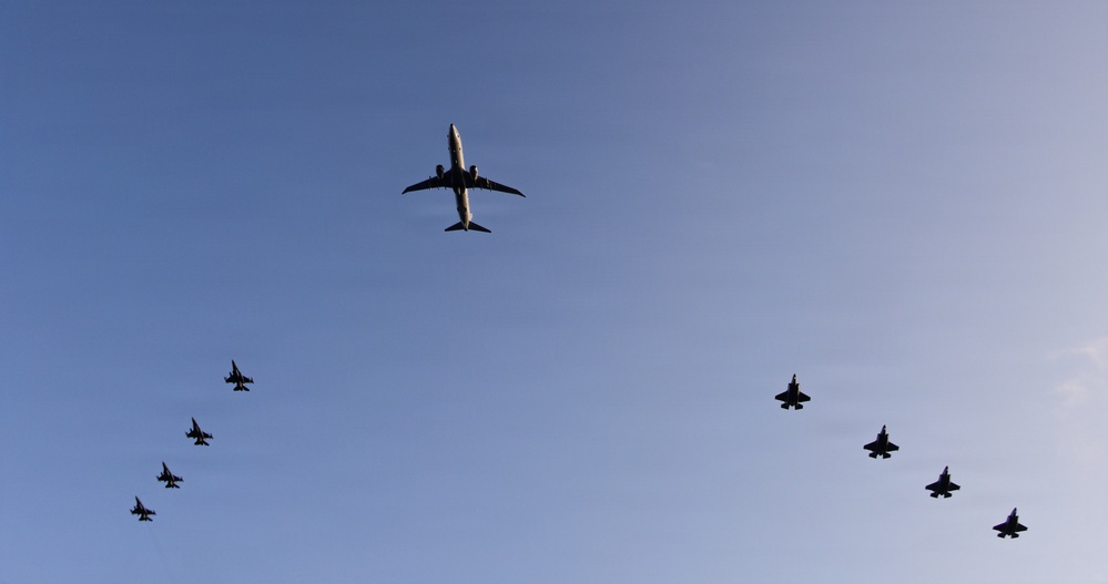 31st MEU | USS Tripoli participates in joint service flyover