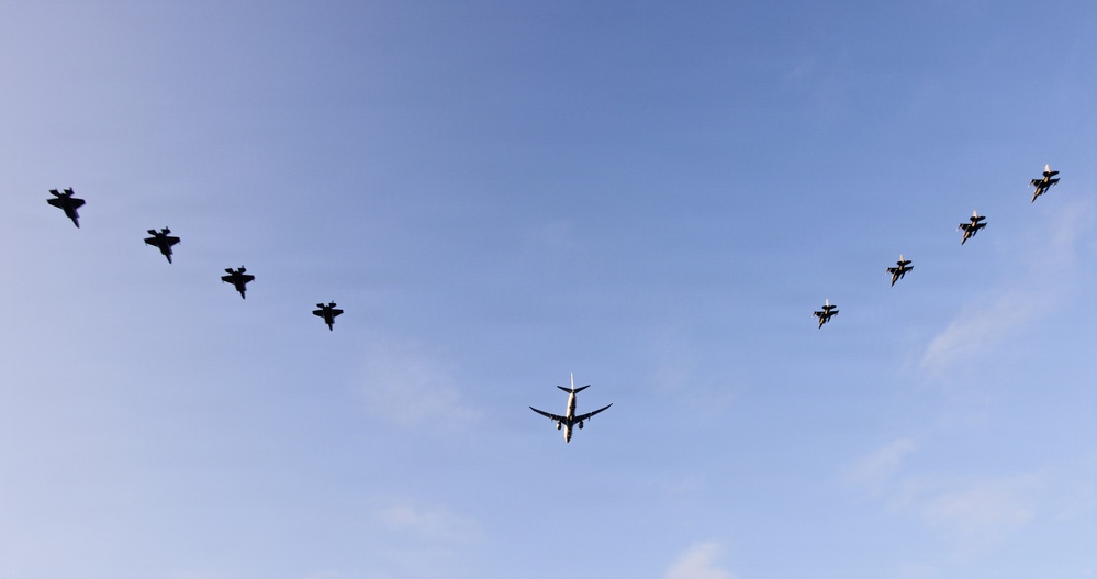 31st MEU | USS Tripoli participates in joint service flyover