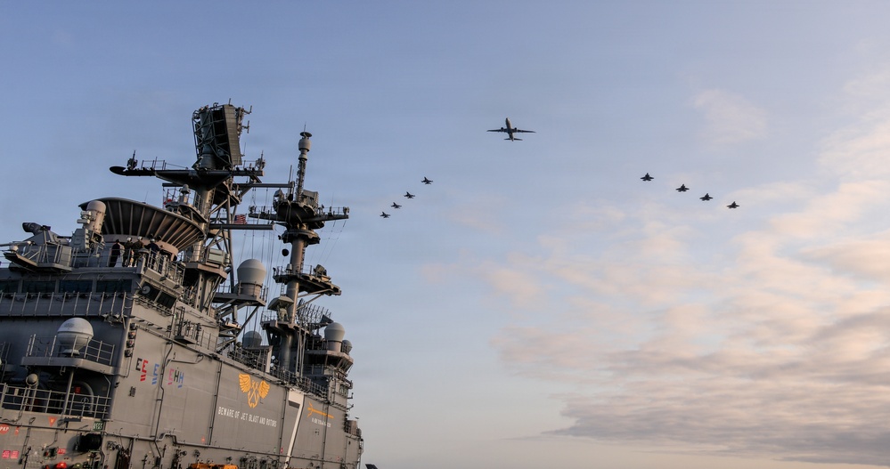 31st MEU | USS Tripoli participates in joint service flyover