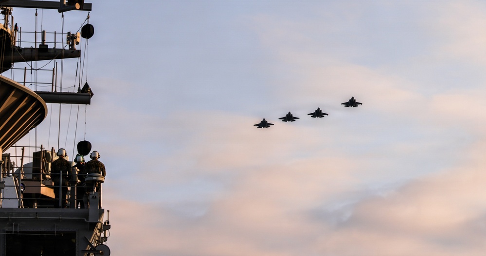31st MEU | USS Tripoli participates in joint service flyover