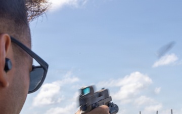 2nd MEU (SOC) | MSPF Marines Conduct Pistol Qualification Aboard USS Fort Lauderdale