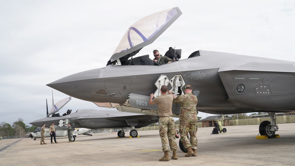 F-35's take off at Sentry South