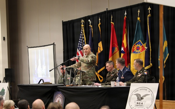 Director Stubbs speaks to Kentucky Guardsmen