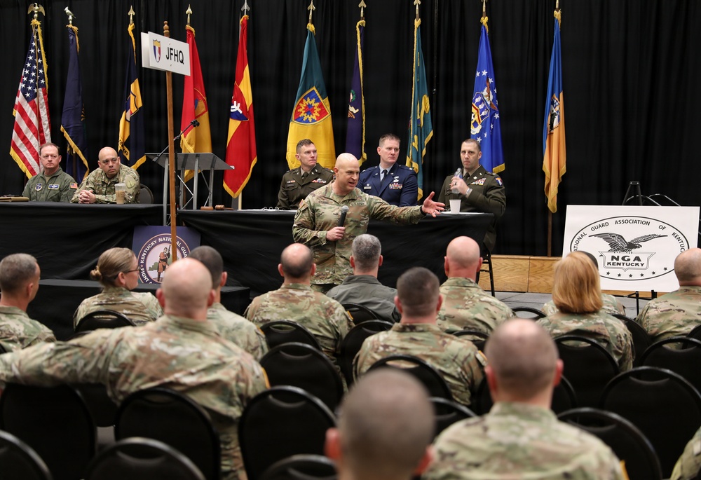 Director Stubbs speaks to Kentucky Guardsmen