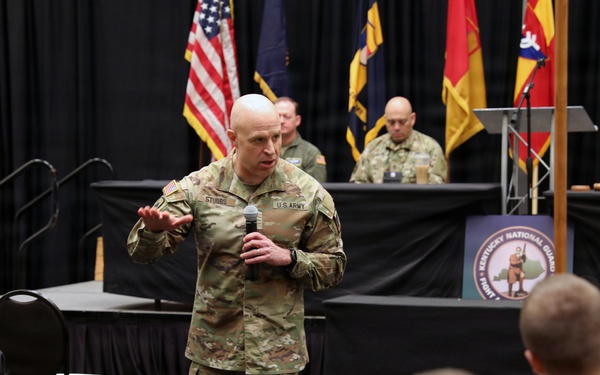Director Stubbs speaks to Kentucky Guardsmen