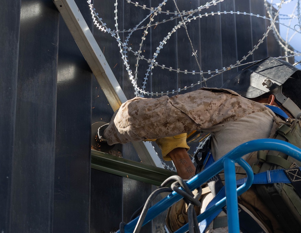 JTF-SB Marines conduct southern border barrier reinforcement