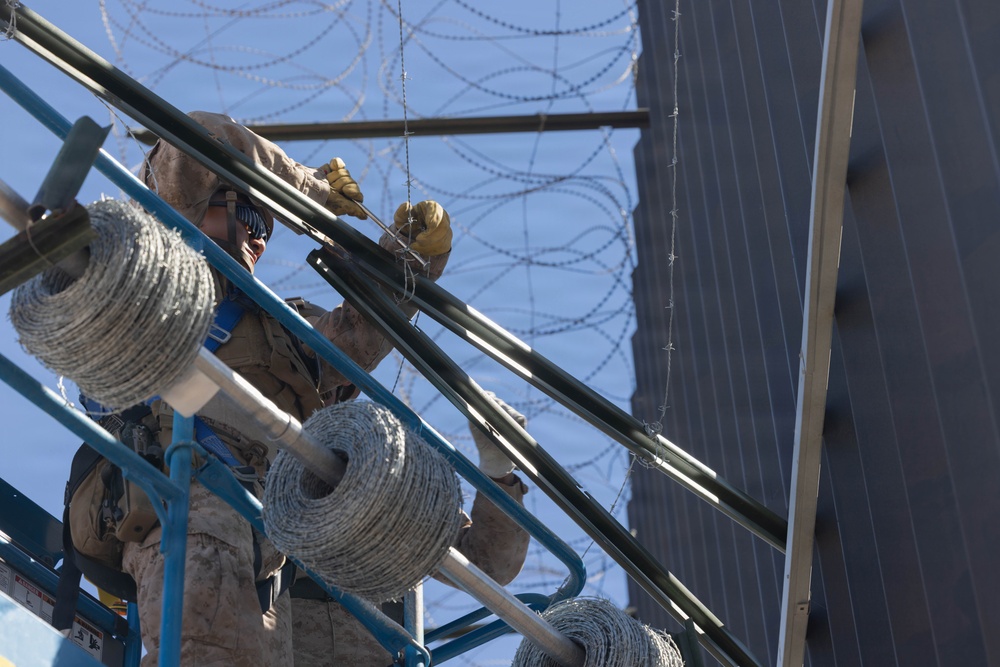 JTF-SB Marines conduct southern border barrier reinforcement