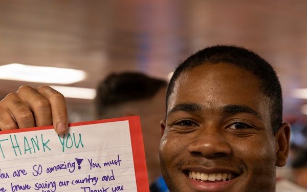 11th MEU Marines, Sailors Receive Care Packages Aboard USS Boxer