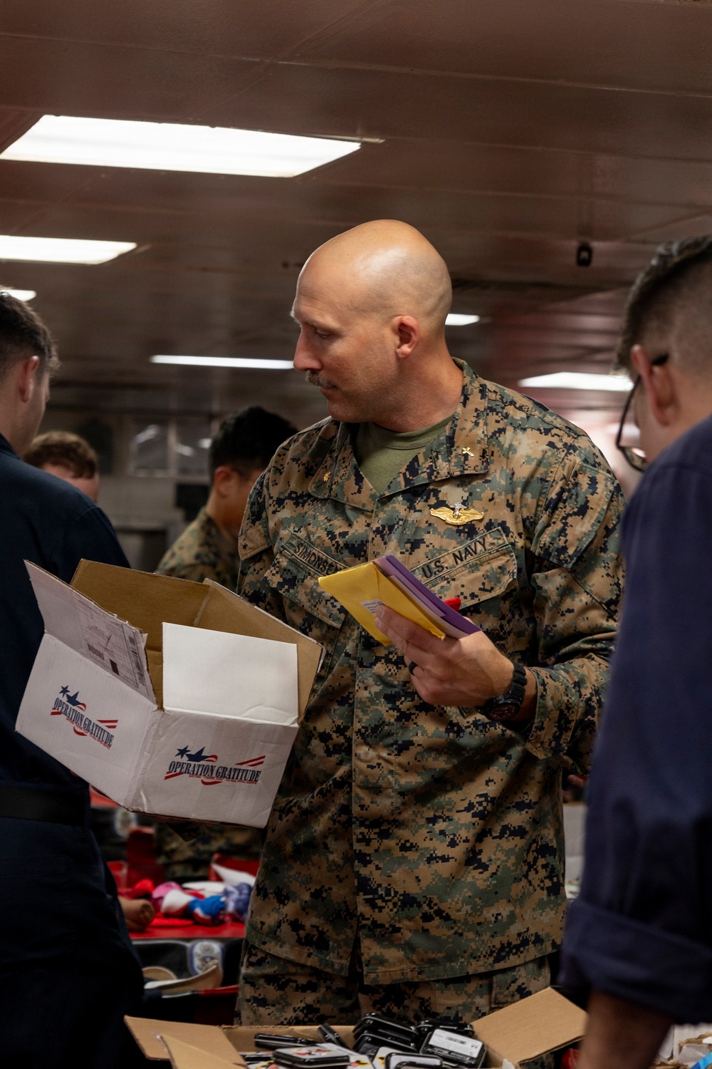 11th MEU Marines, Sailors Receive Care Packages Aboard USS Boxer