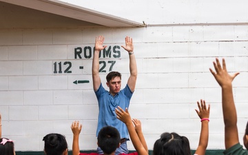 Camp Blaz Marines strengthen relationships with the students and staff of Finegayan Elementary School