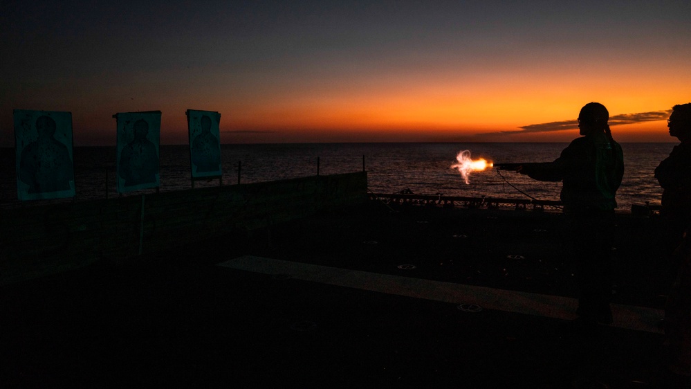 USS Tripoli Conducts Gun Shoot