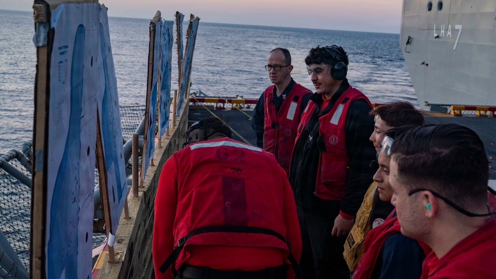 USS Tripoli Conducts Gun Shoot