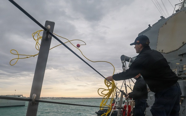 The USS Paul Ignatius (DDG 117) departs Naval Station Rota, Spain
