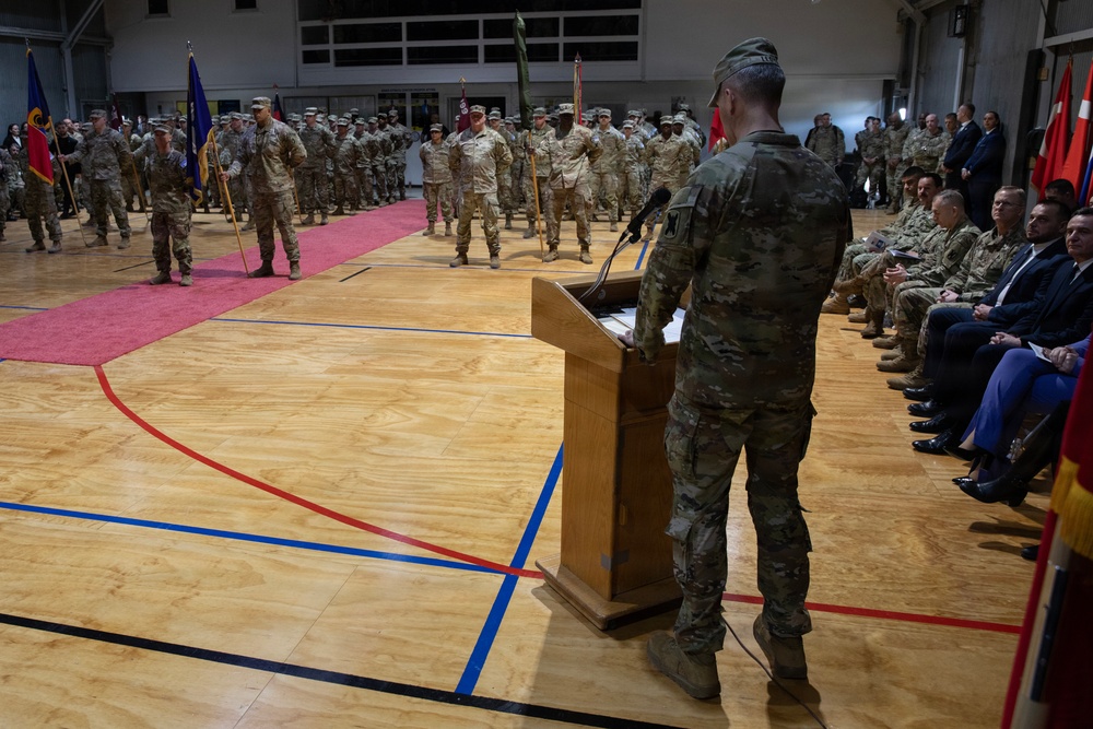 KFOR RC-E holds transfer of authority ceremony