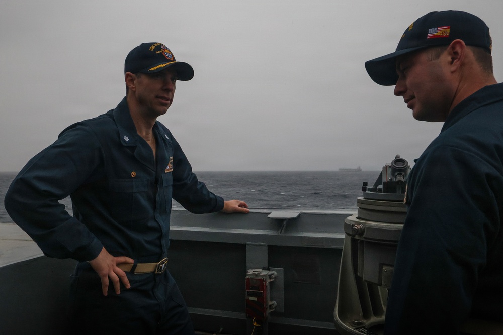 USS Paul Ignatius (DDG 117) works with the U.S. Coast Guard in the interdiction of the M/T Bella 1