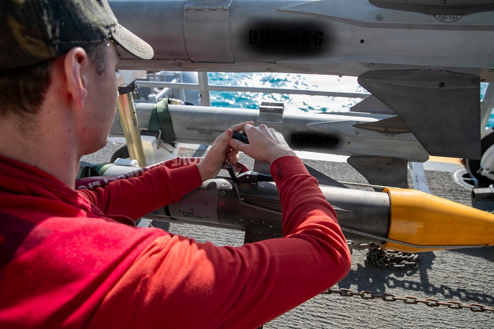 USS Tripoli Sailors Prepare Ordnance in “Bomb Farm”