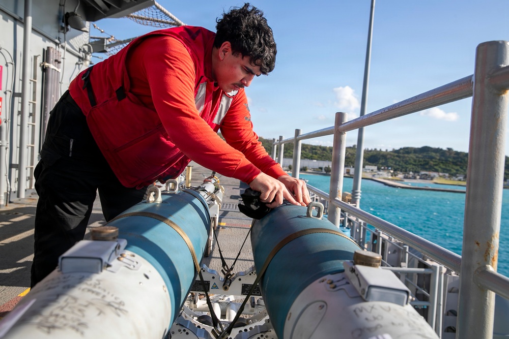 USS Tripoli Sailors Prepare Ordnance in “Bomb Farm”