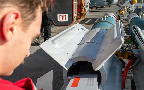 USS Tripoli Sailors Prepare Ordnance in “Bomb Farm”