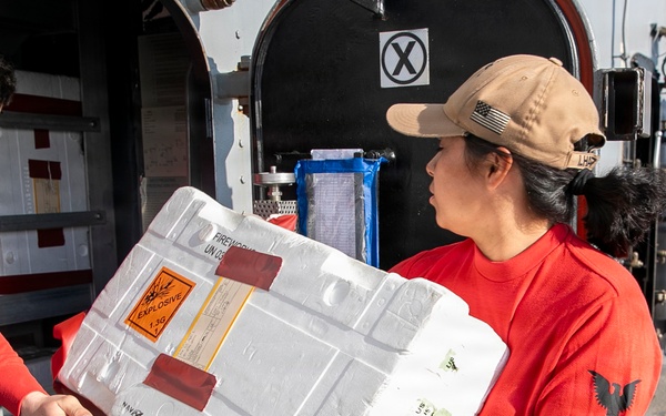 USS Tripoli Sailors Prepare Ordnance in “Bomb Farm”