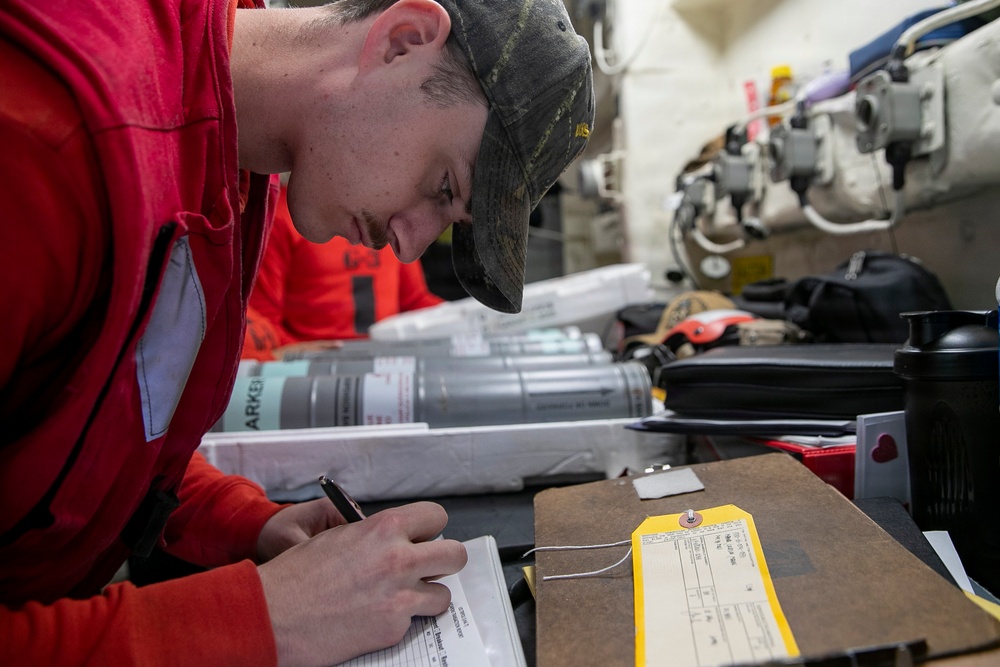 USS Tripoli Sailors Prepare Ordnance in “Bomb Farm”