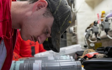 USS Tripoli Sailors Prepare Ordnance in “Bomb Farm”