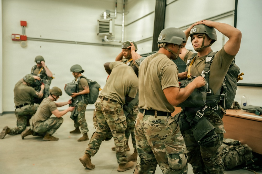 Sky Soldiers Conduct Jump Master Personel Inspection training