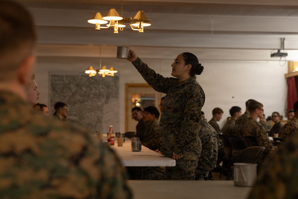 CORE26 | U.S. Marines participate in a mess night for Corporals Course during Arctic Exercise