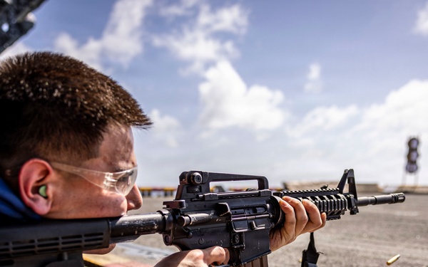 USS Iwo Jima Conducts a Live Fire Exercise