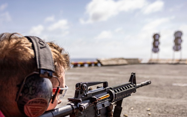 USS Iwo Jima Conducts a Live Fire Exercise