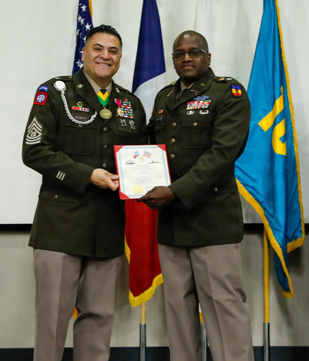 CSM Hewitt receives honorary commission in Texas Navy