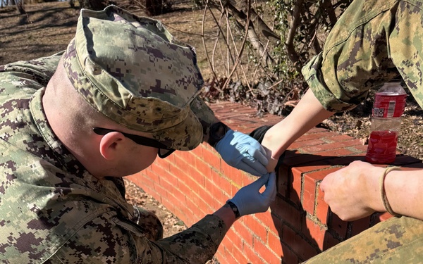 HM2 Wood Provides Medical Support to USNA During MARSOT Screener