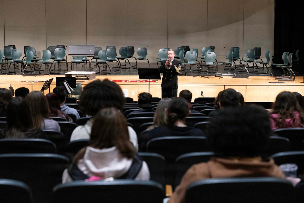 Navy Band Master Chief visits hometown high school