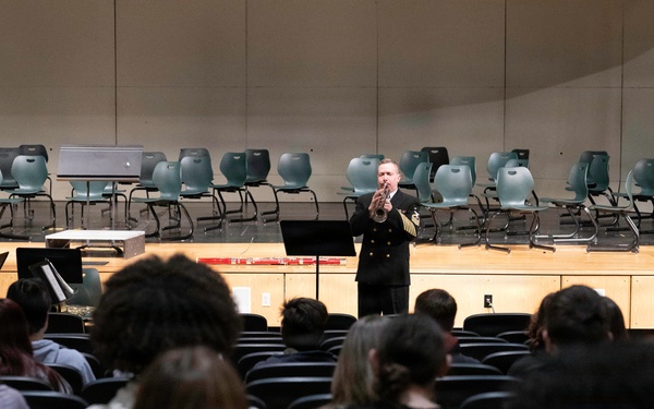 Navy Band Master Chief visits hometown high school