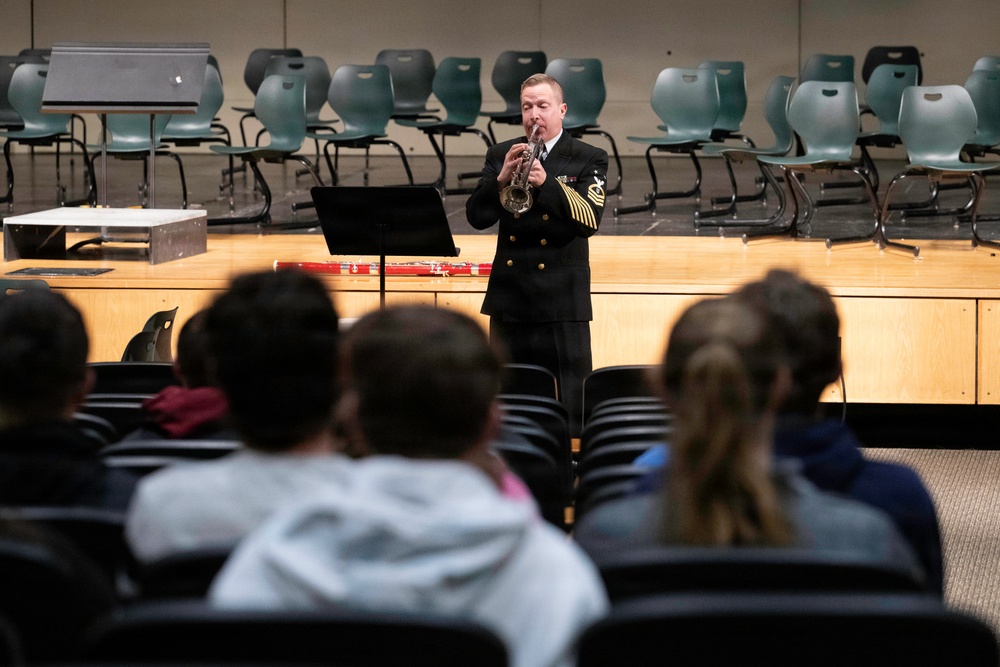 Navy Band Master Chief visits hometown high school