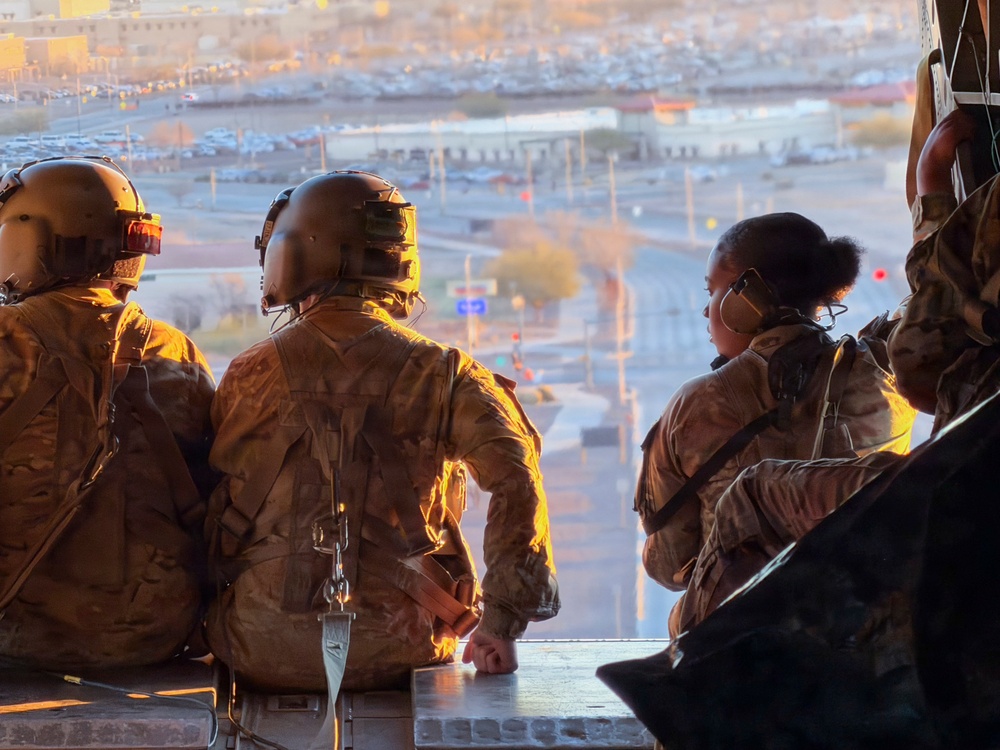 Combat Aviation Brigade, 1st Armored Division Soldiers capture a division run,
