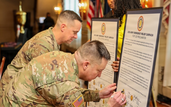 Fort Lee launches Army Emergency Relief campaign with leadership proclamation signing