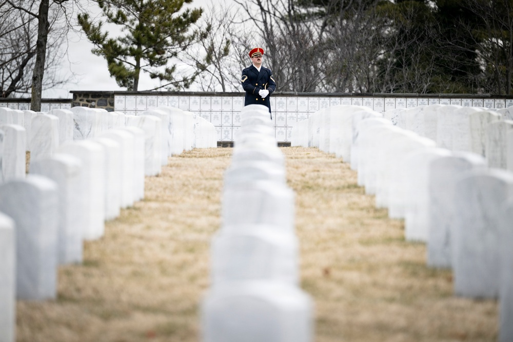 Military Funeral Honors are Conducted for U.S. Army Spc. 4th Class Michael Vinson in Section 71