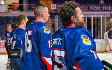 104th Fighter Wing Hockey Team celebrates 50th Anniversary, faces off in fourth “Battle of the Bases” against 103rd Airlift Wing