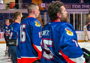 104th Fighter Wing Hockey Team celebrates 50th Anniversary, faces off in fourth “Battle of the Bases” against 103rd Airlift Wing